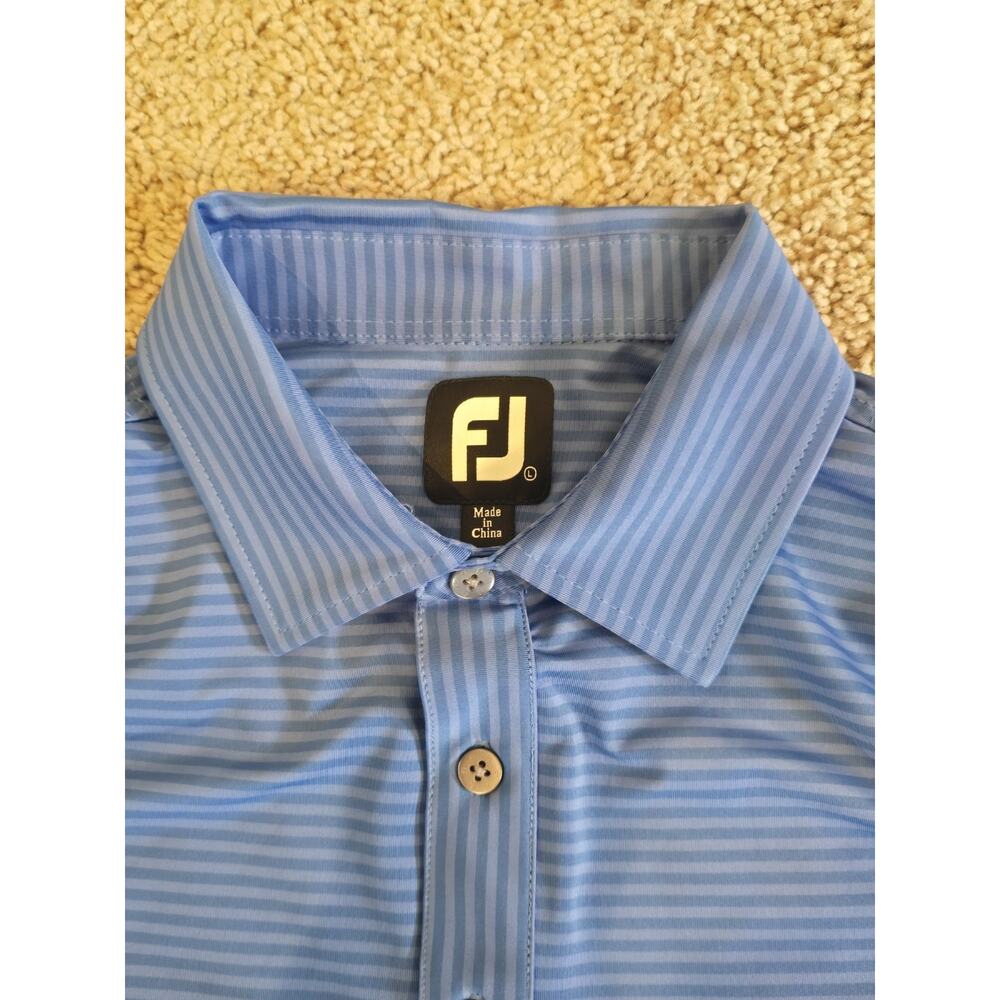Footjoy‎ Shirt Mens L Tour Pro Striped Golf Performance Polo Stretch Casual